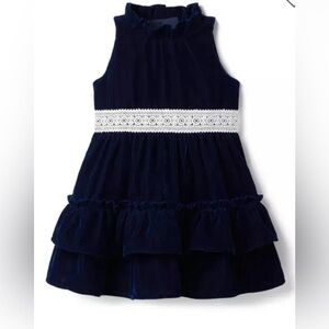 JANIE & JACK VELVET CROCHET RUFFLE DRESS